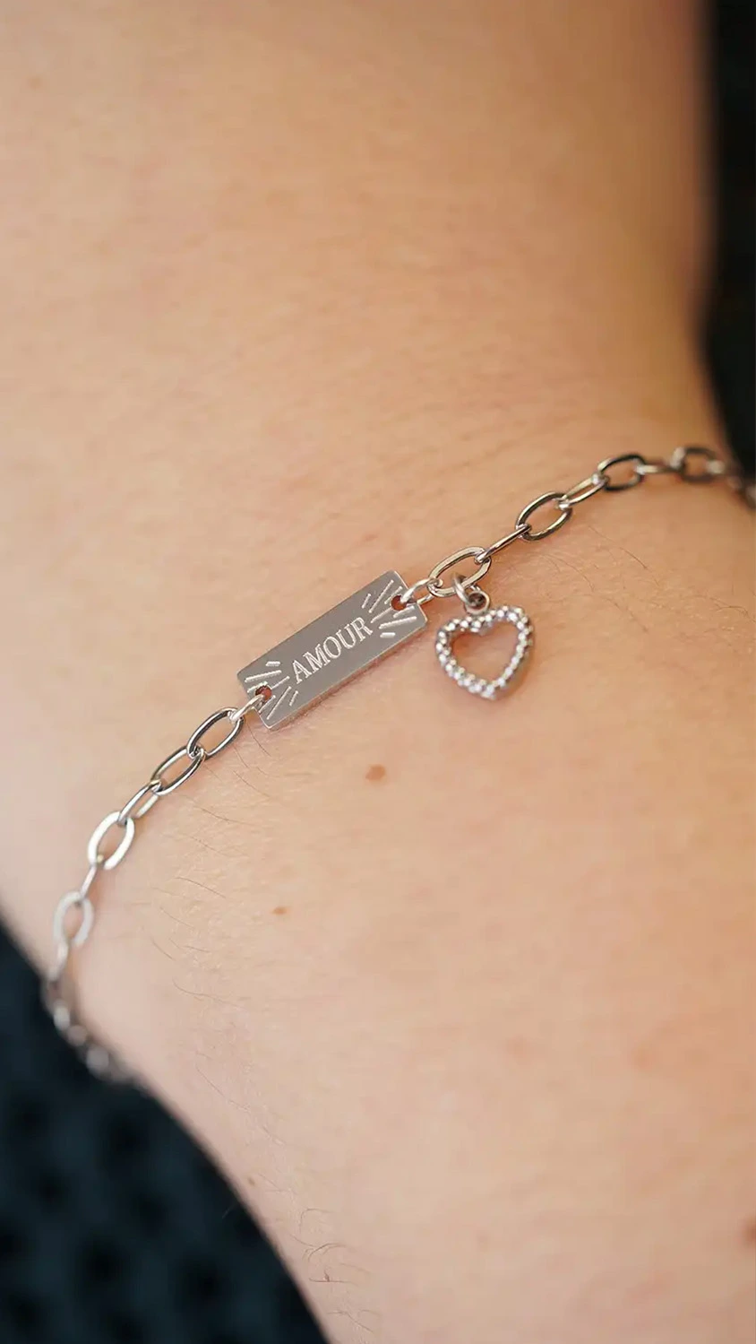 bracelet permanent en acier inoxydable