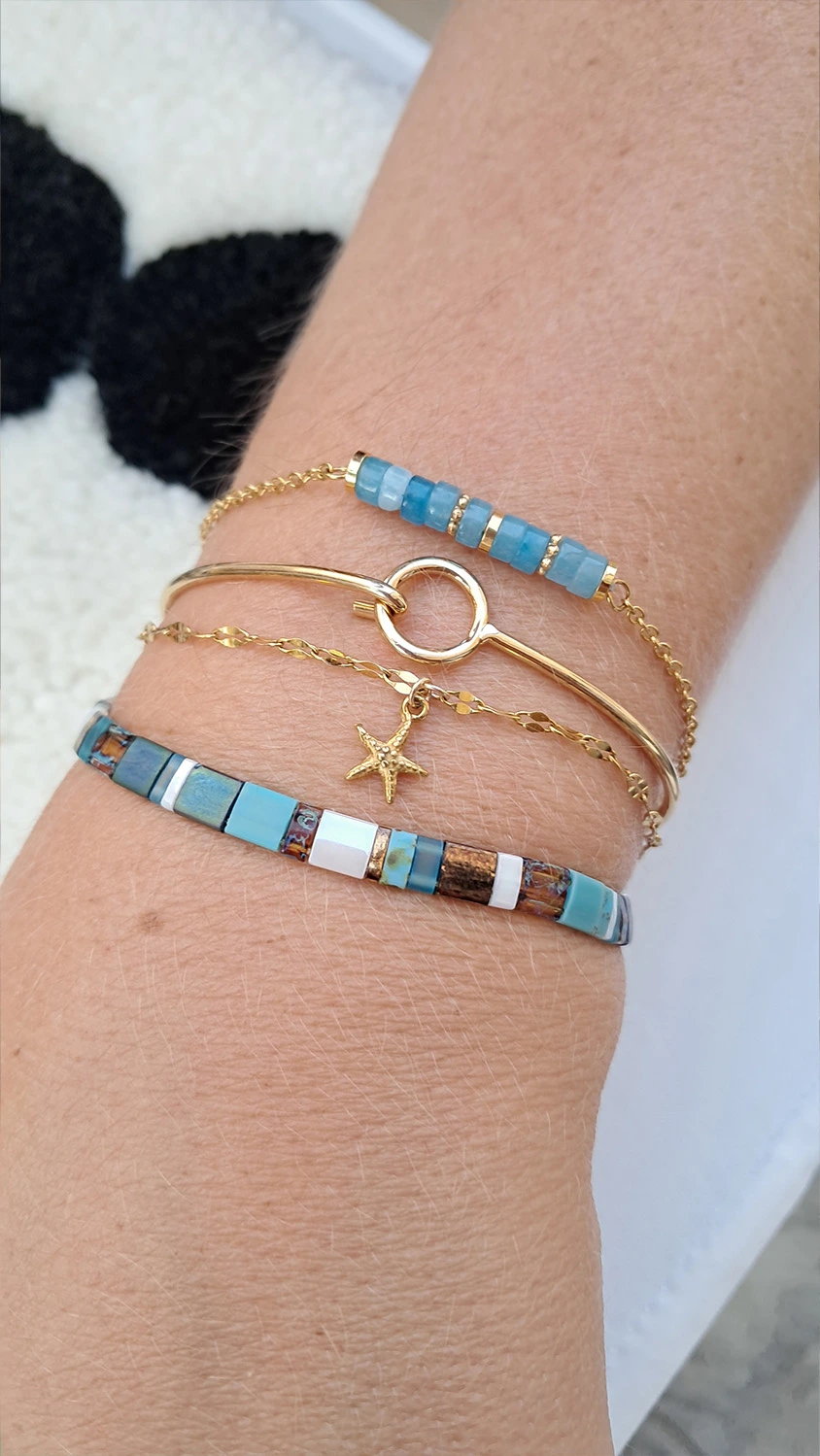 bracelet soudé en acier inoxydable doré