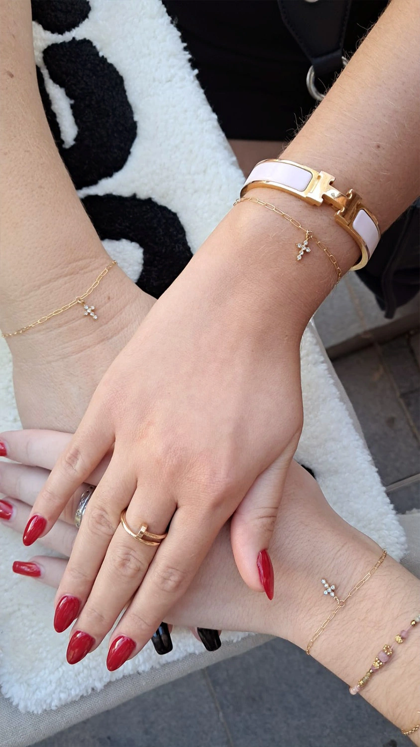trio de bracelets soudés en gold filled 14k