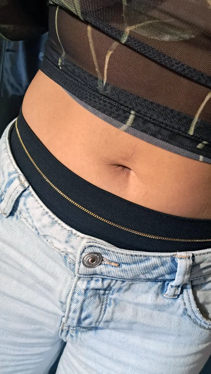 chaine de ventre permanente doré